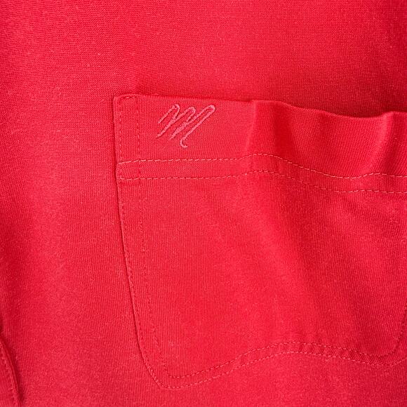 1990s Y2K Era Vintage MEROLA Men's Fashion Polo Shirt Solid Red - Picture 3 of 5